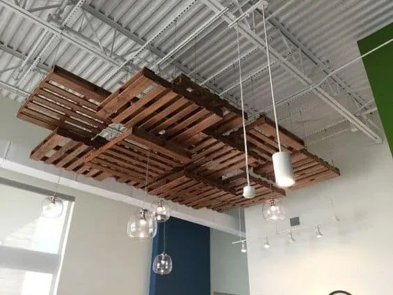 suspended wooden ceiling