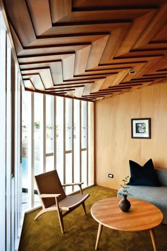 zigzag wooden ceiling