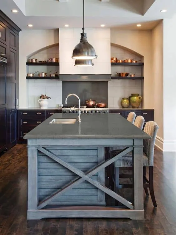 grey stone tabletop for kitchen with traditional look