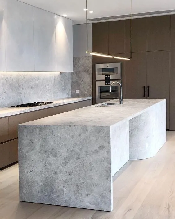textured white countertop for a minimalist look 