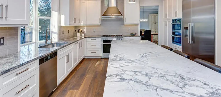 textured Marble with wooden flooring