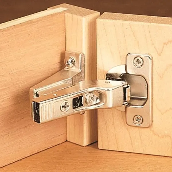 Clip on hinges for wardrobe interior design with smooth opening of doors and drawer systems