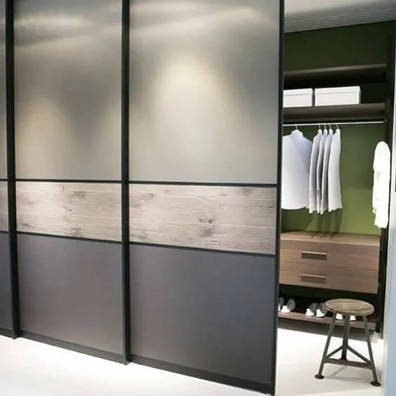 three finish sliding wardrobe door