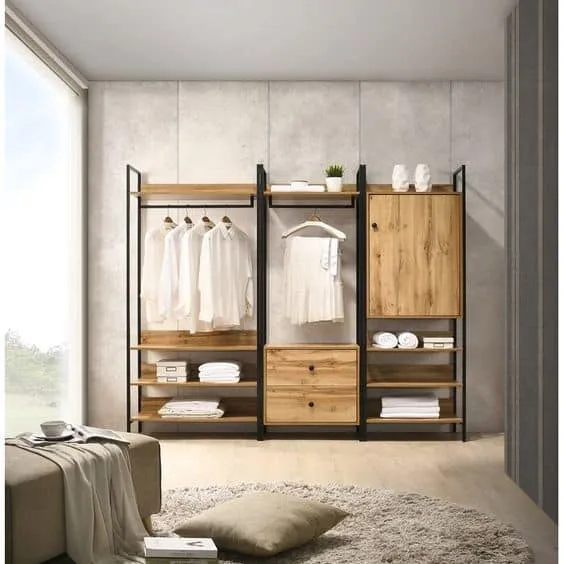 hangers for glass wardrobes with wooden cabinets