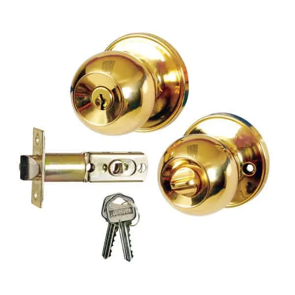 Doorknob locks with keys
