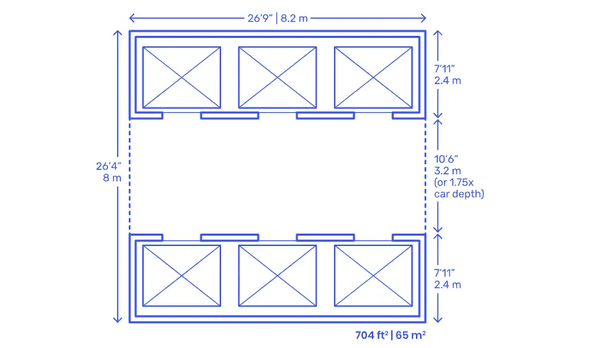 6 car lift layout and dimensions