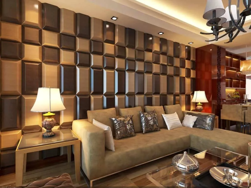 dark and light brown 3d wall for living room