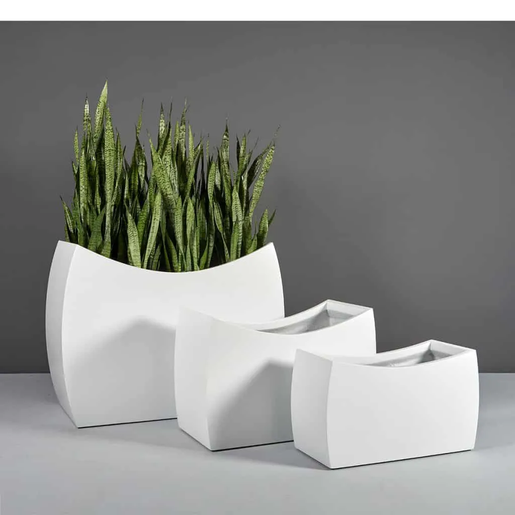 Seoul modern fiberglass planters by Jay Scotts suitable for bonsai
