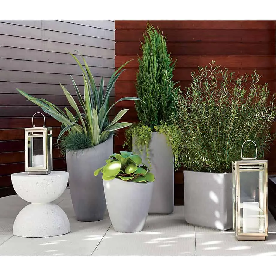 ceramic pots for indoor plants in grey colour