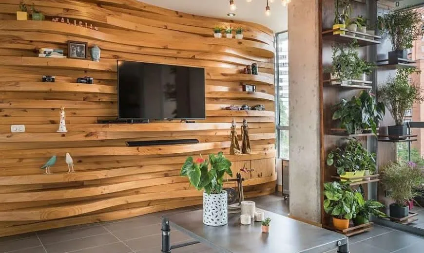 wooden wall panels for living room wall design