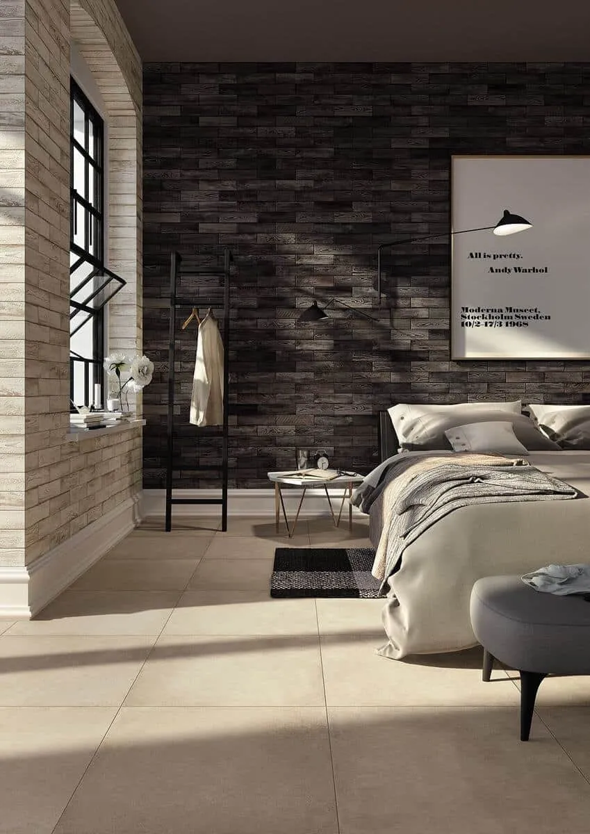  Wall design with beauty for bricks; Bedroom wall tiles 