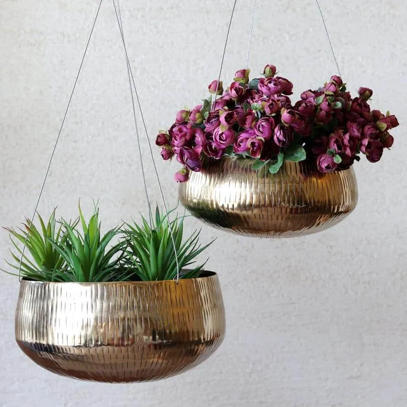Brass Hanging Pots by Mora Taara suitable for bonsai