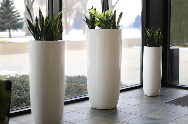 Tall Extra Large Round white coloured pots&planters