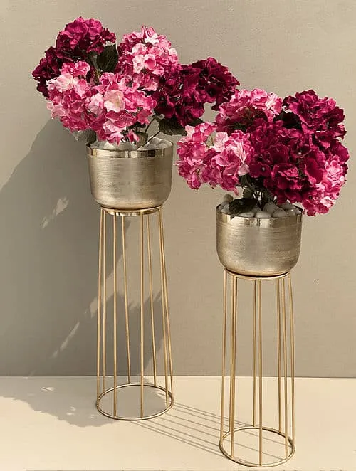 golden planters stand