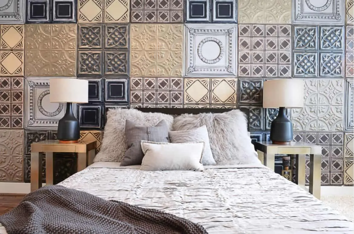 patterned and embossed tiles for bedroom