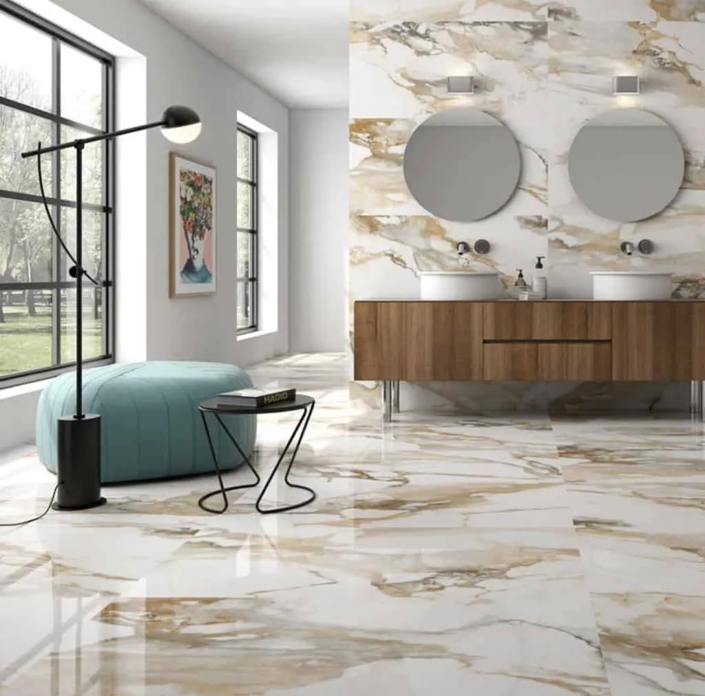 Marble effect ceramic vitrified tiles for floor and wall
