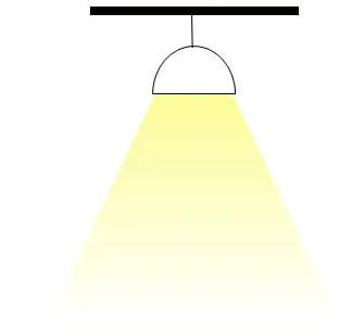 luminaire producing a downward projected solid shade