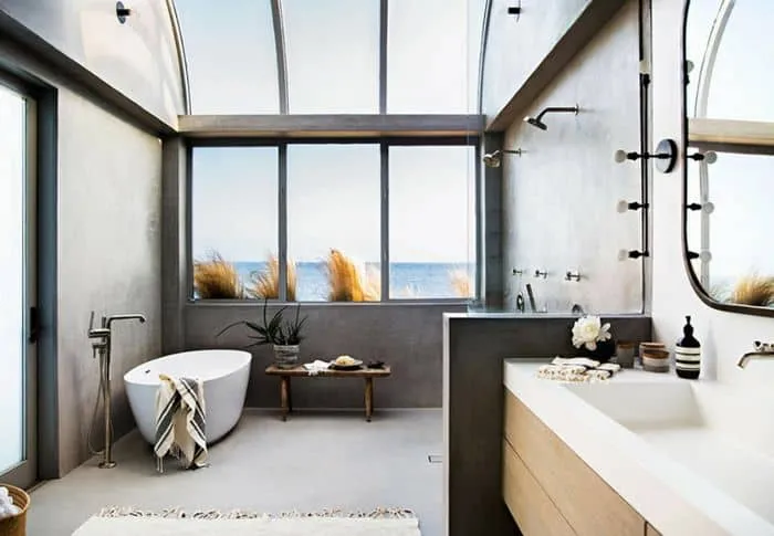 clear skylight for a simple bathroom