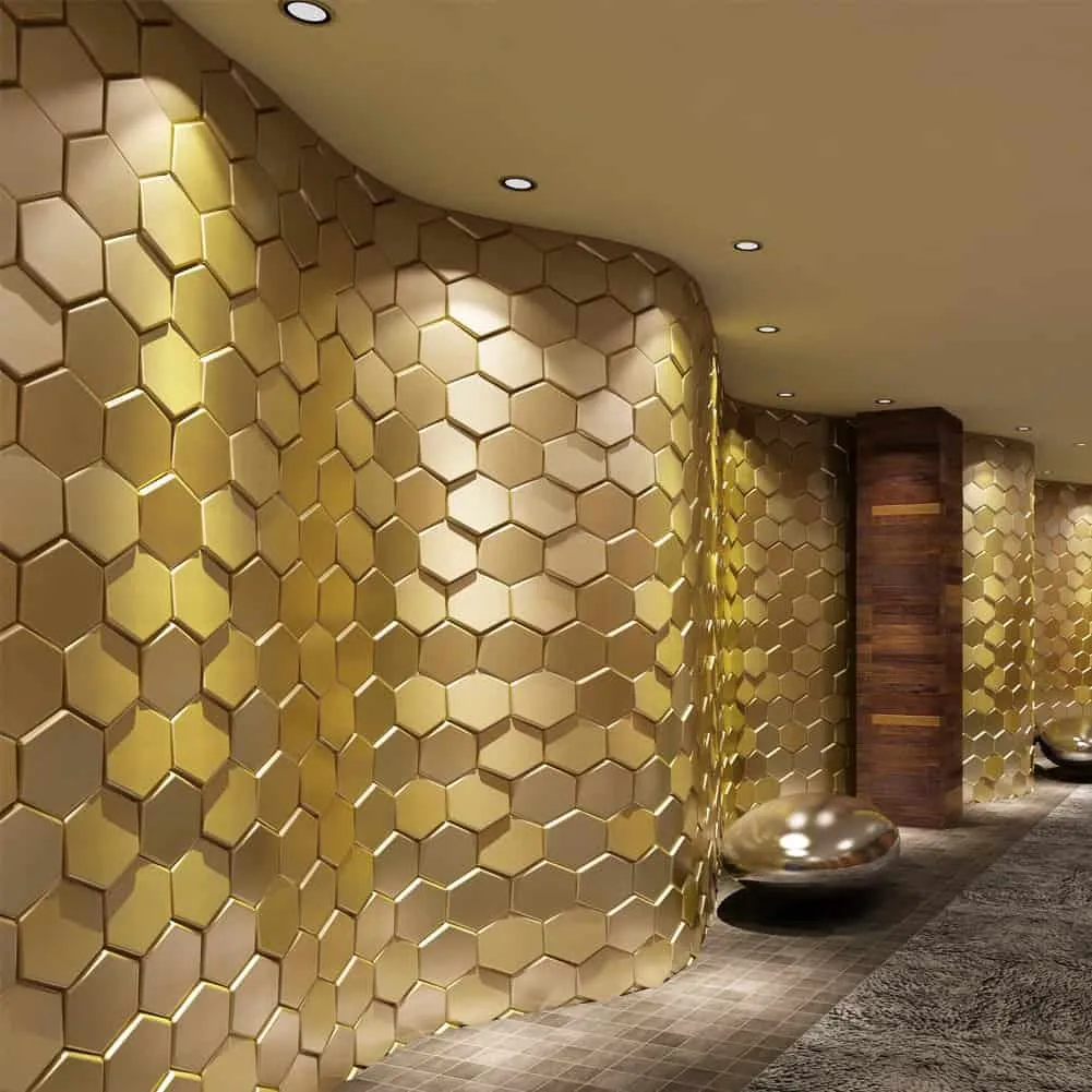 3d Wall tile design that complements the sharp lighting