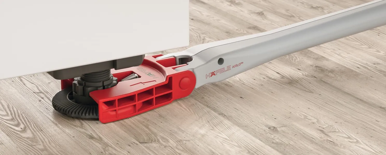Hafele axilo plinth adjustment tool, red dot design award winner kitchen cabinet hardware