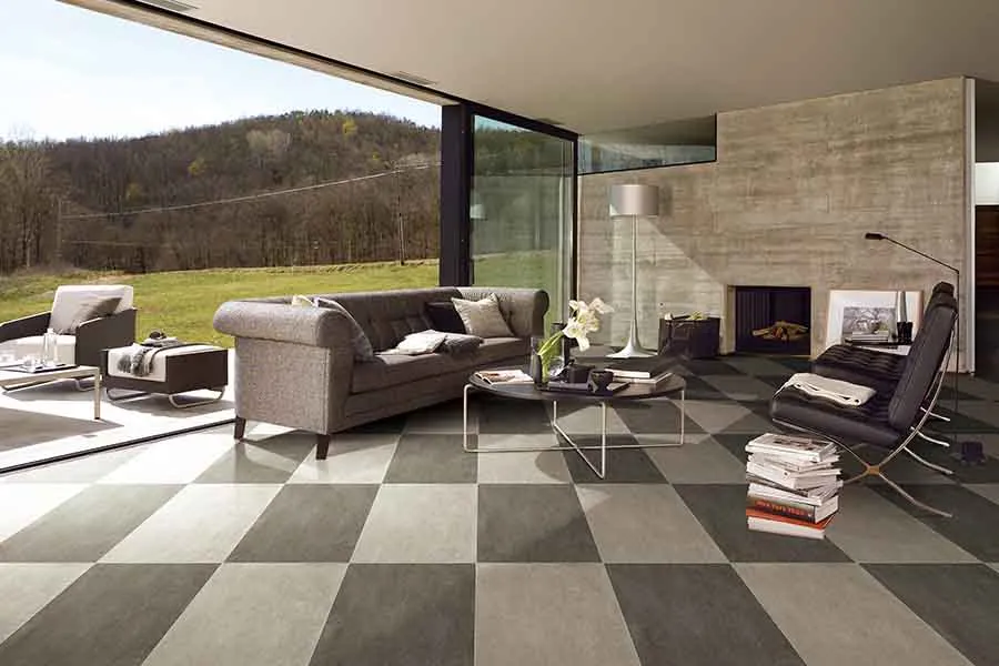 Checkboard flooring tiles design