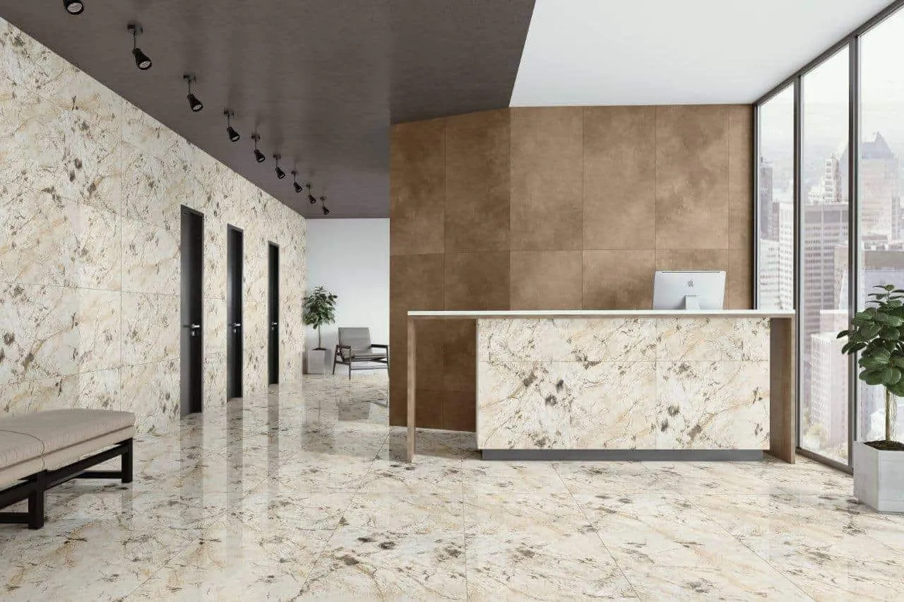 beige digital tiles design for wall and floor