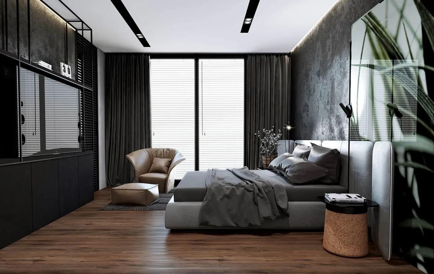 black and white bedroom decorating idea
