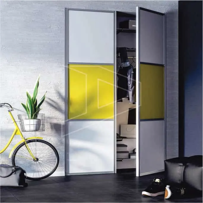 Yellow and white wardrobe doors