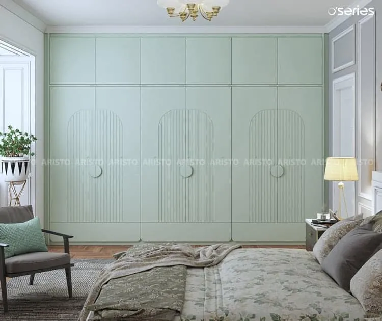 Light green closet for bedroom