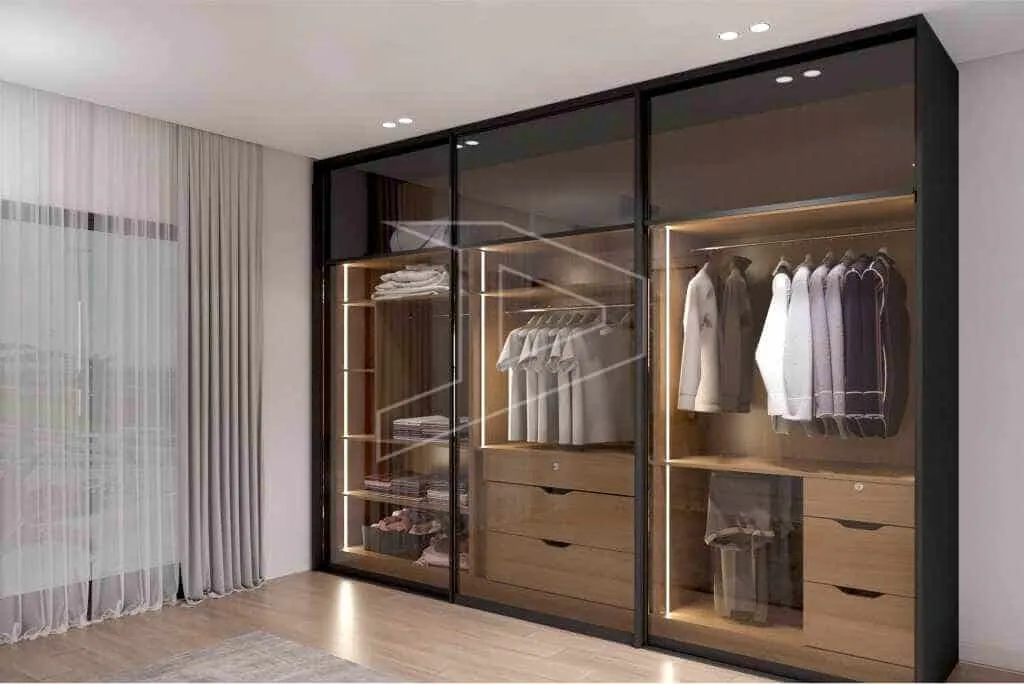 glass sliding wardrobe doors with locks in a variety of designs.