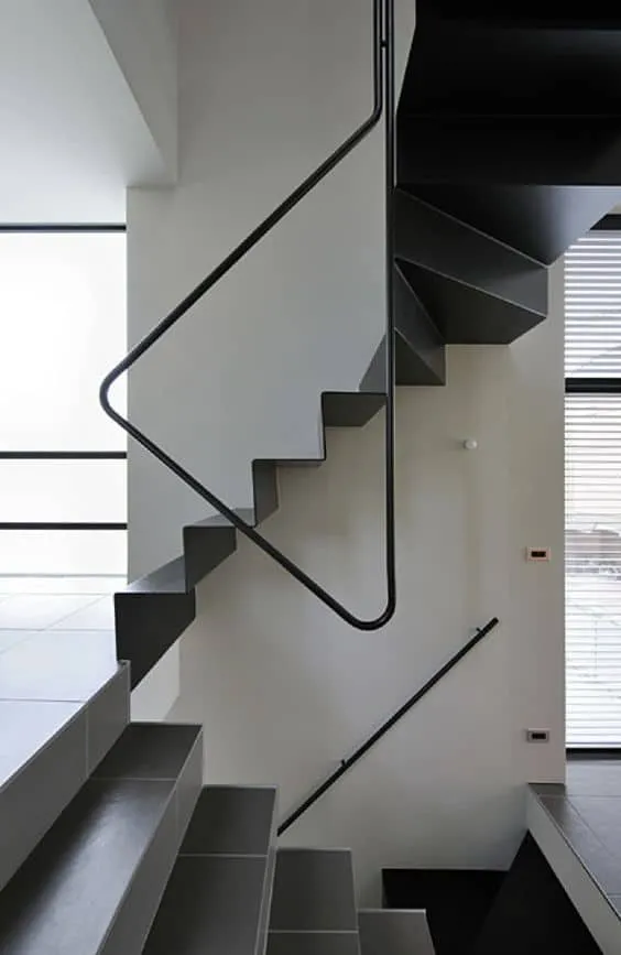 Grey and black staircase