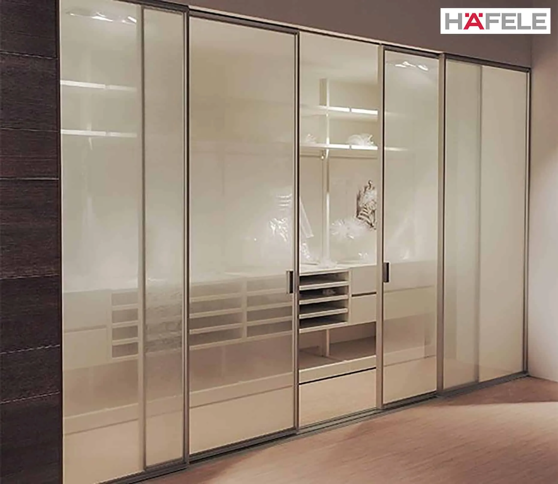 hafele Aluflex 80 B sliding door systems, floor to ceiling solutions, sliding wardrobe doors for walk-in wardrobes