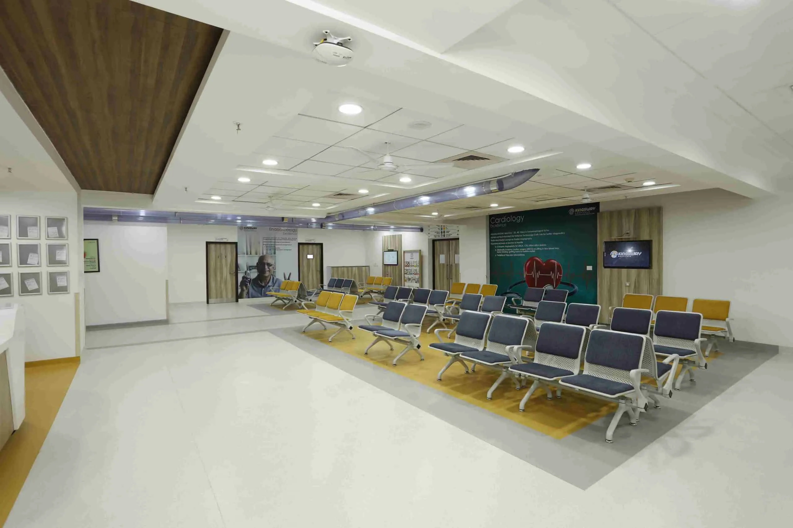 waiting area of a hospital, healthcare design by hosmac mumbai