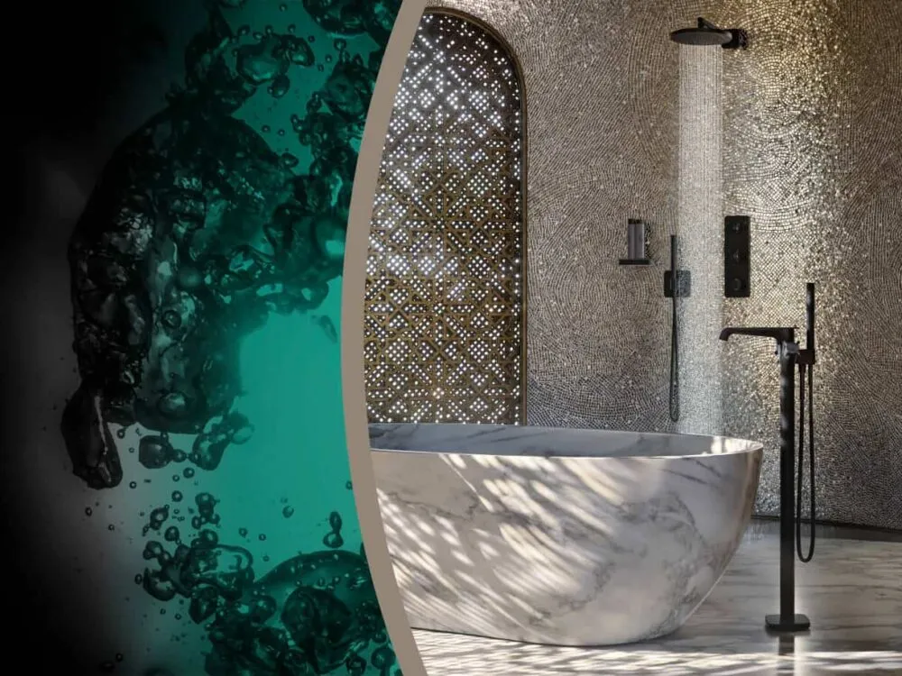 hansgrohe and AXOR will showcase brand new products and innovations at aqua days 2022, luxury bathroom design with white bathtub