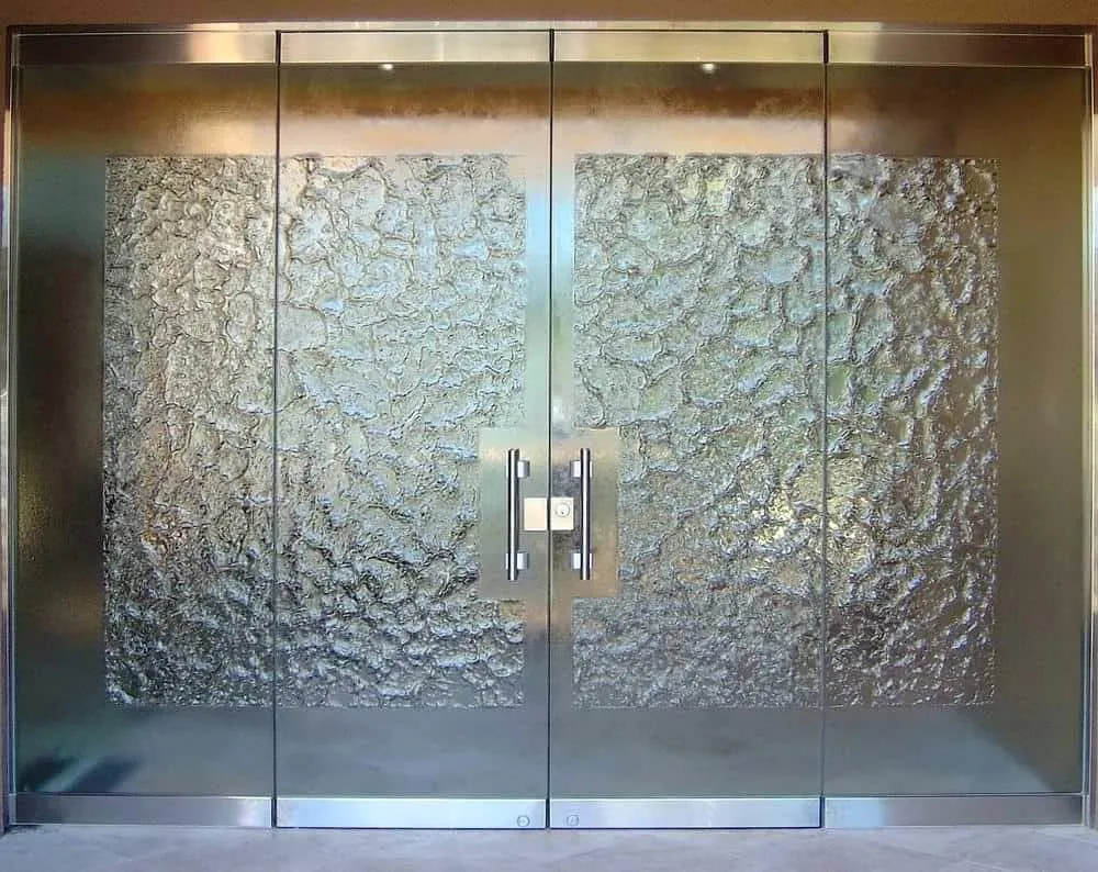 Textured glass doors
