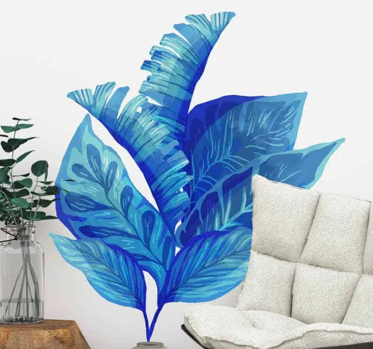 beautiful blue nature inspired 3D wall stickers for halls.