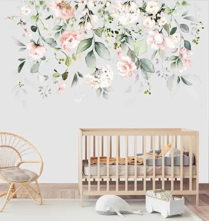 a nursery with wooden furnishing