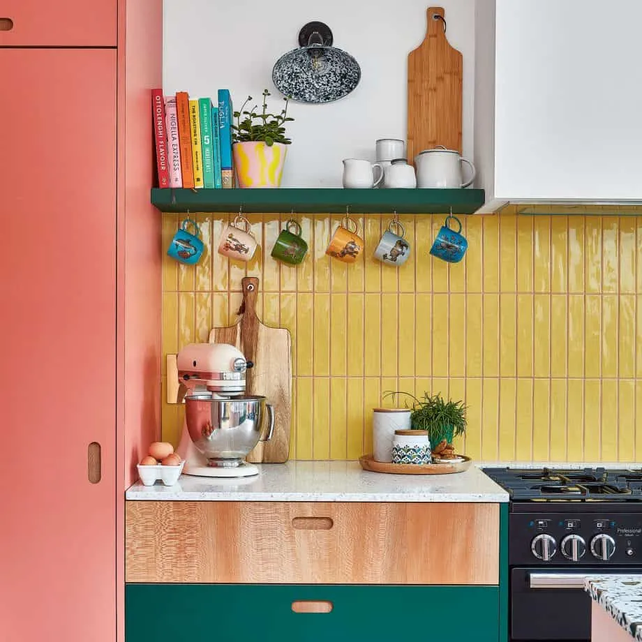 yellow Colourful tiles for kitchen backsplash