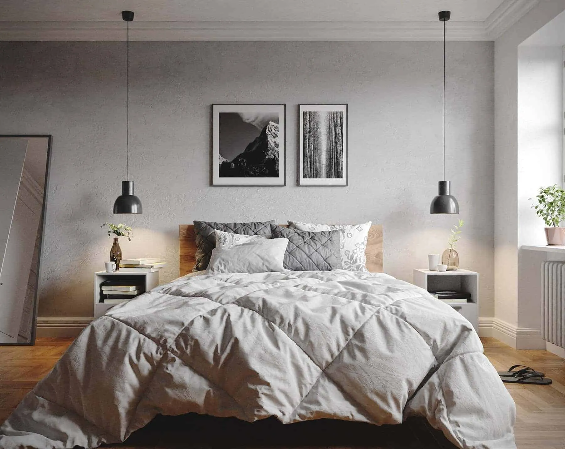 Giving off a strong cocoon like vibe, this bedroom is ideal for compact spaces