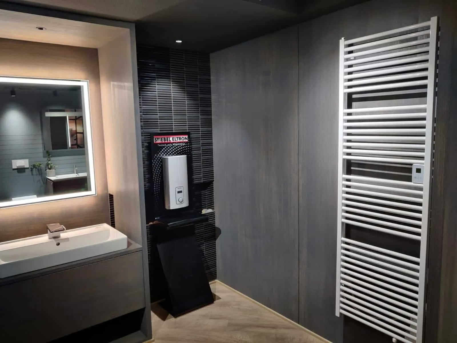 Stiebel eltron heat pump display at Shail Rajubhai Trivedi's Surfaces Plus, dealer of Stiebel Eltron sanitaryware, luxury bathroom fittings in Ahmedabad