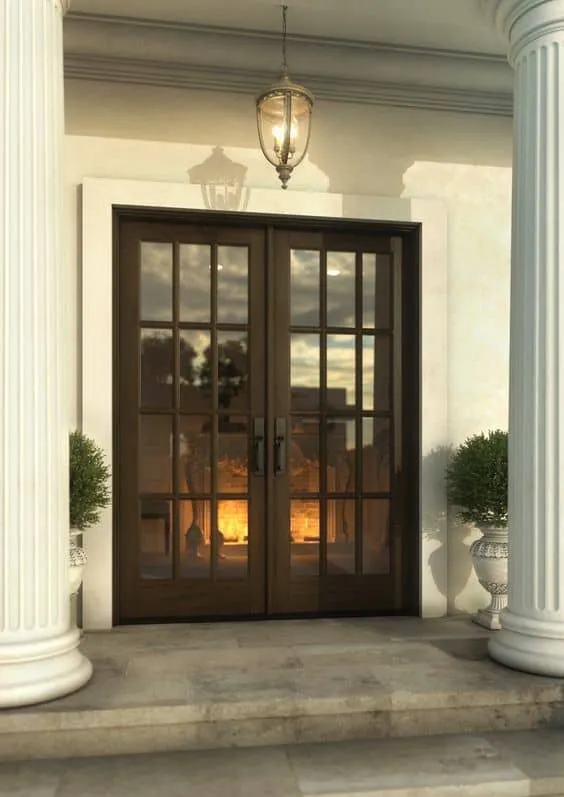 house entrance with black door