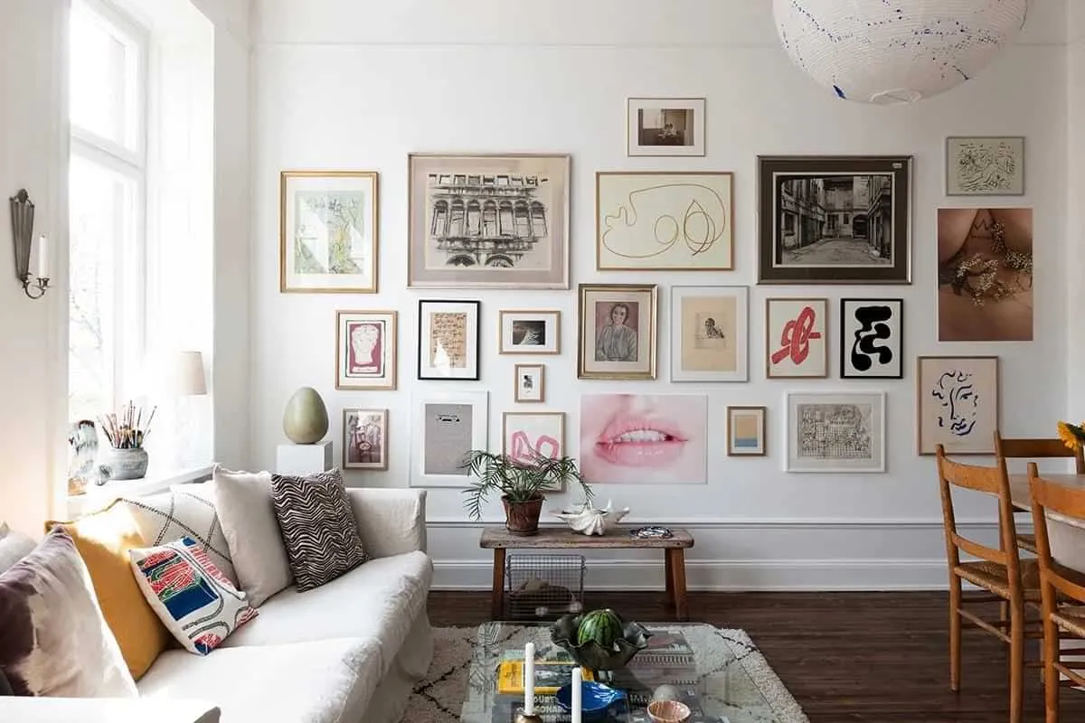 Gallery wall for white home walls
