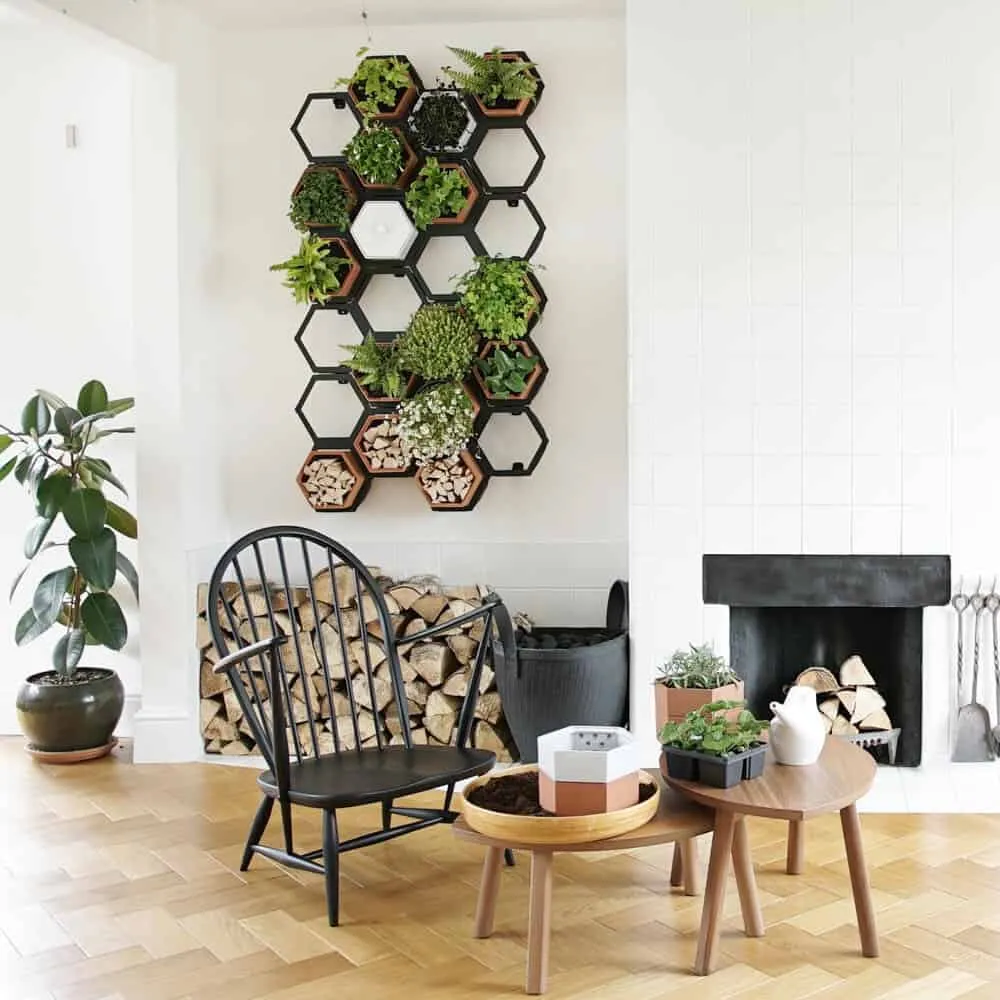 ideas for wall decoration with plant display with green indoor plants in a living room or bedroom paper craft
