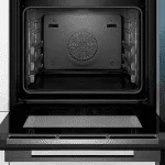 Siemens combination steam oven in black ceramic glass finish, iQ700 Built-in oven with steam function 60 cm - inside view