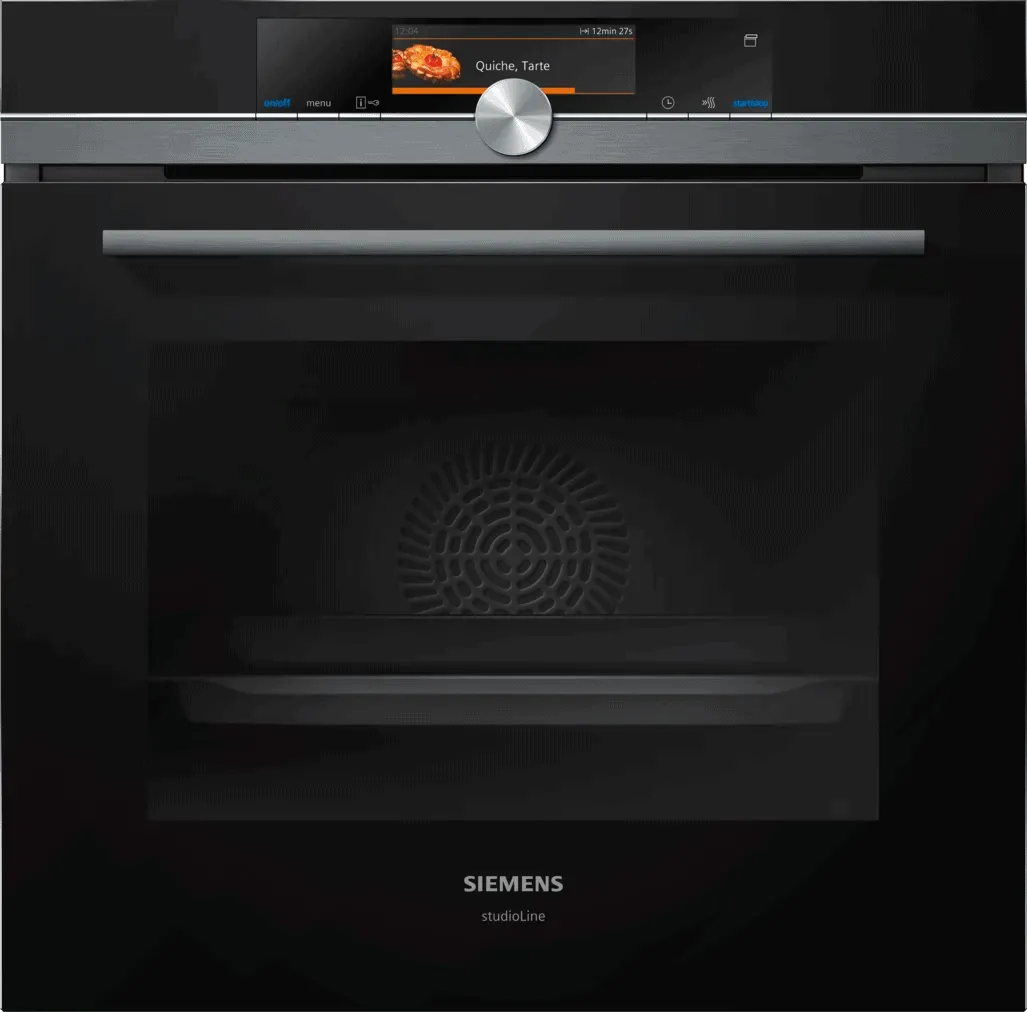 Siemens combination steam oven in black ceramic glass finish, iQ700 Built-in oven with steam function 60 cm