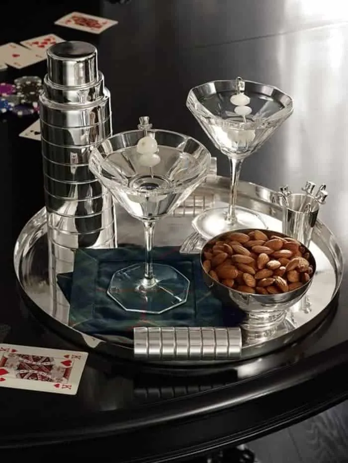 tray liquor counter in silver colour