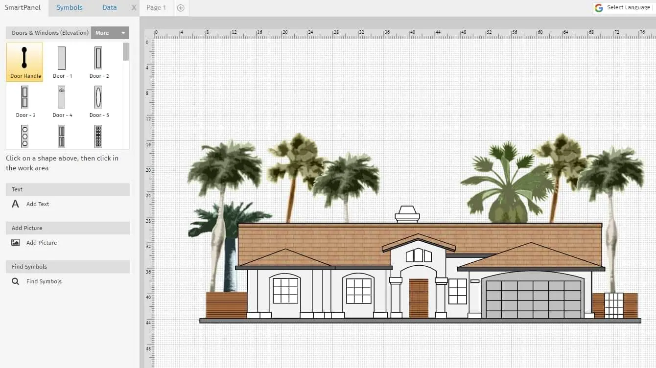 Smart draw Single floor drawing on white background 