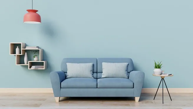 light blue paint walls from top paint ،nds, blue sofa, wall furniture