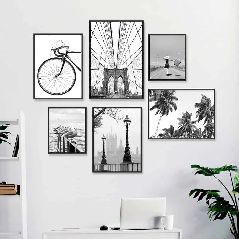ideas for wall decoration with Gallery wall with different images in a living room or bedroom paper craft
