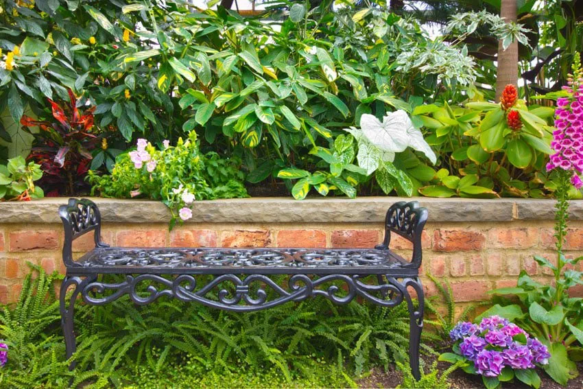 metal garden bench for home outdoors